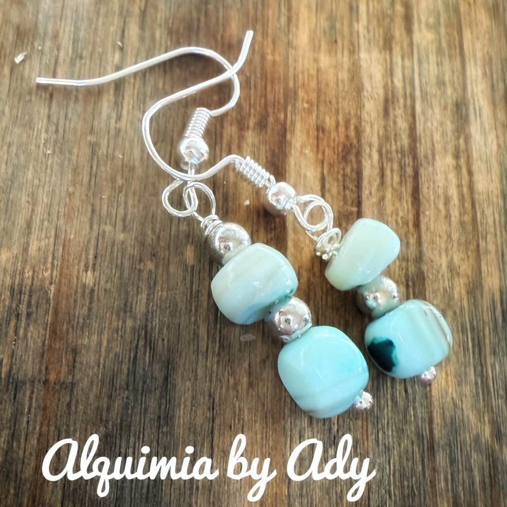 Alquimia Larimar And Silver Dangle Earrings